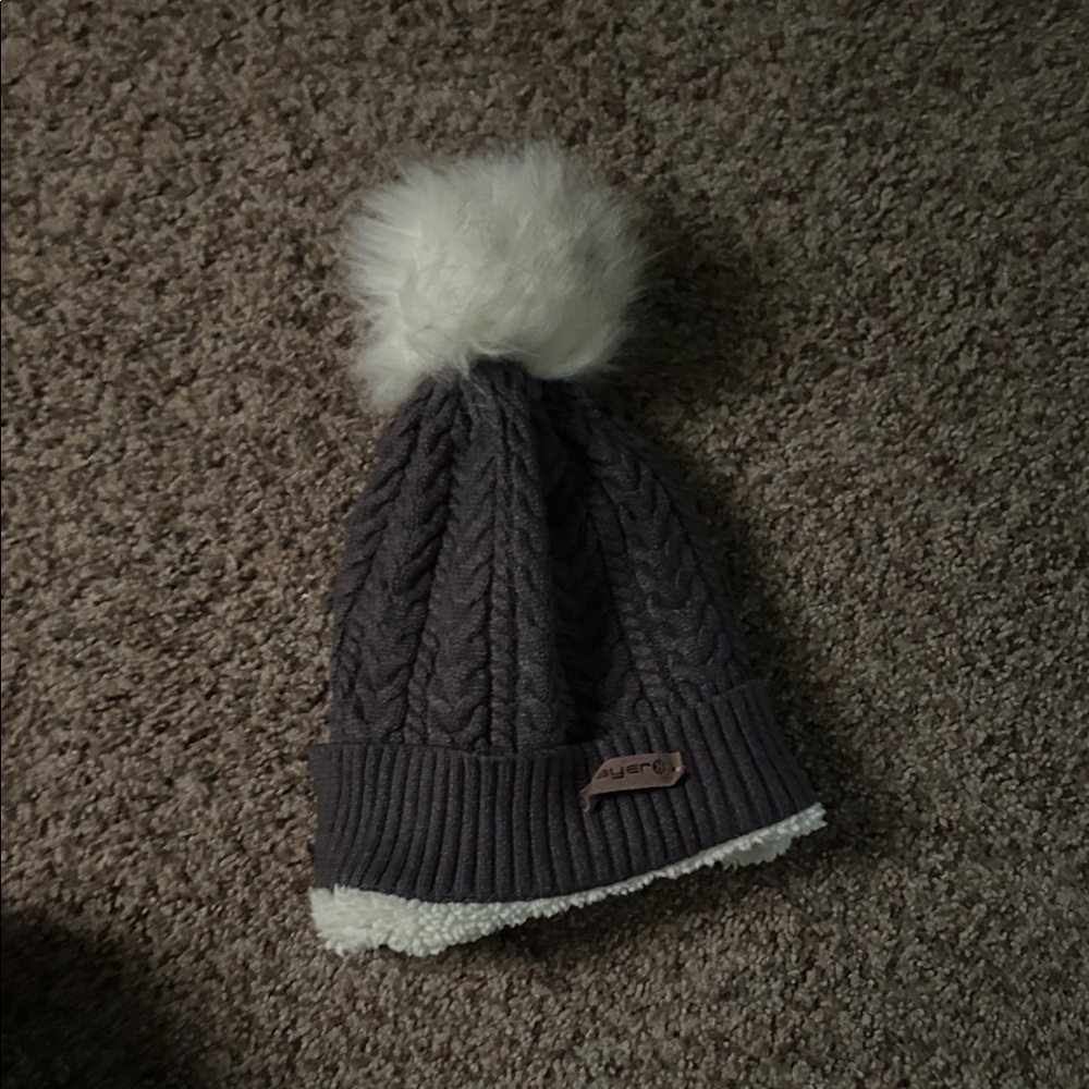 Cozy Gray Knit Pom-Pom Hat for Kids